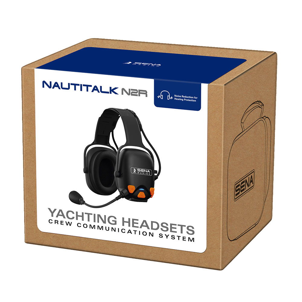 Nautitalk N2R headset Mesh Intercom Bluetooth montert på hode