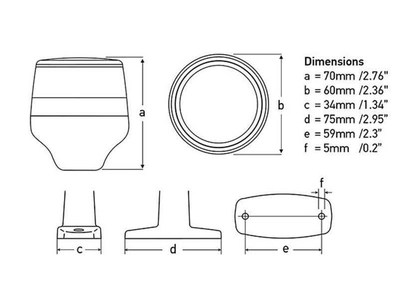 NaviLED 360 Compact ankerlanterne svart vinkelbilde