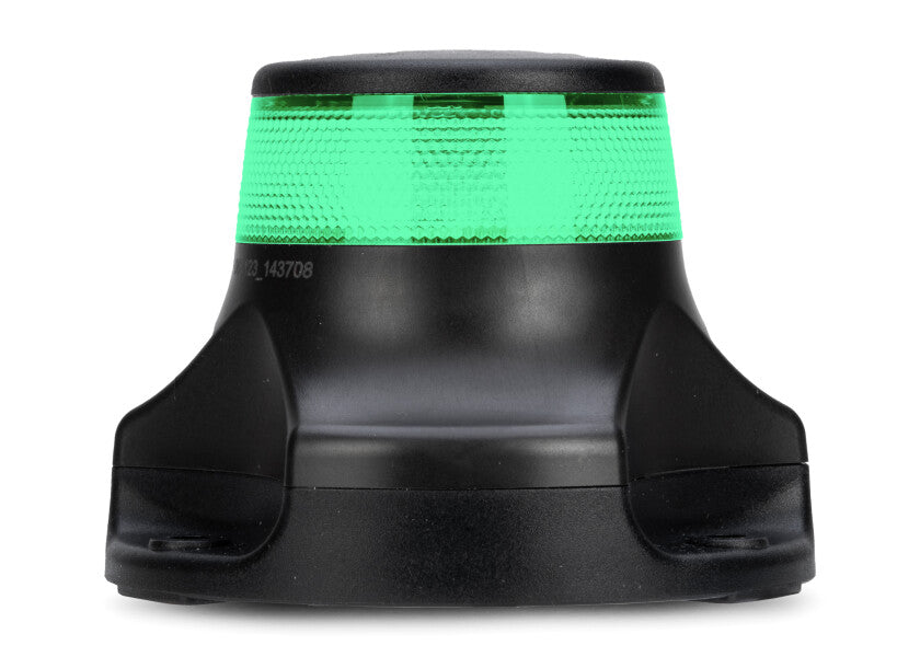 NaviLED 360 PRO rundtlysende lanterne LED svart grønt lys forfra
