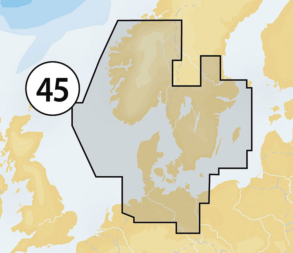 Navionics Gold XL9 45XG Skagerrak & Kattegat sjøkart for navigasjon