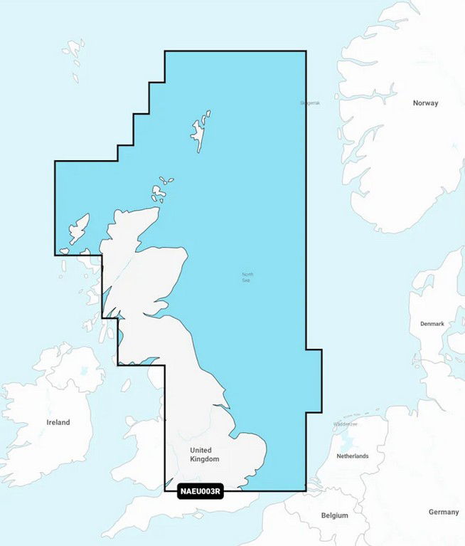 Navionics+ microSD/SD sjøkart Great Britain forfra