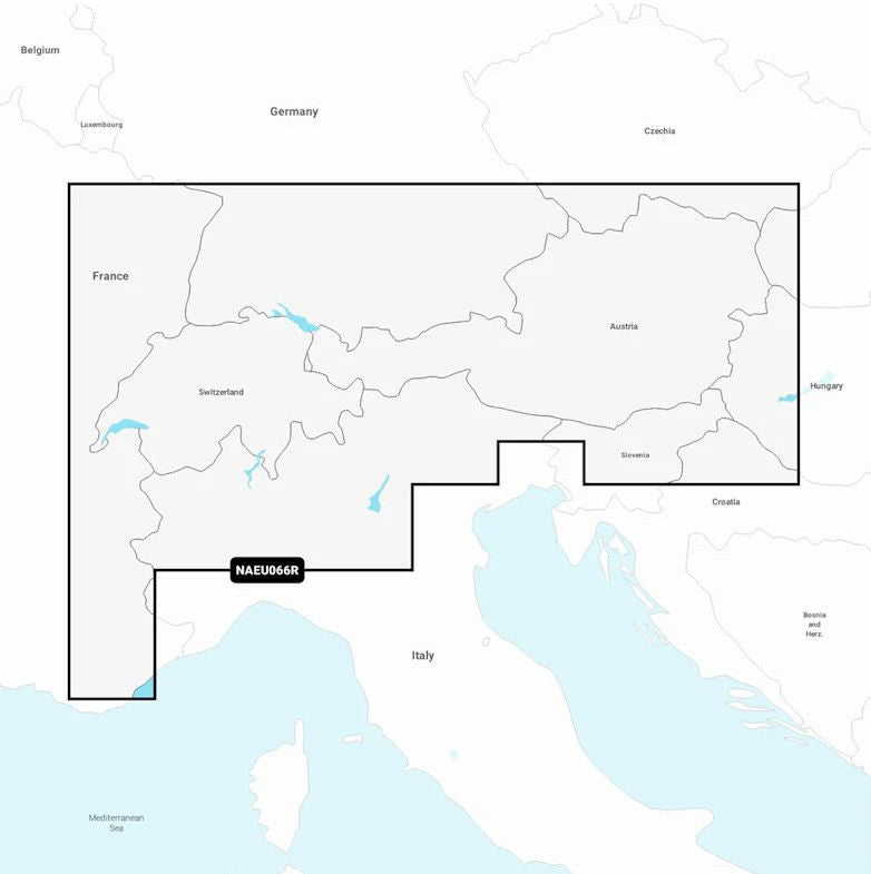 Navionics+ NAEU066R alpine sjøar og elver microSD/SD