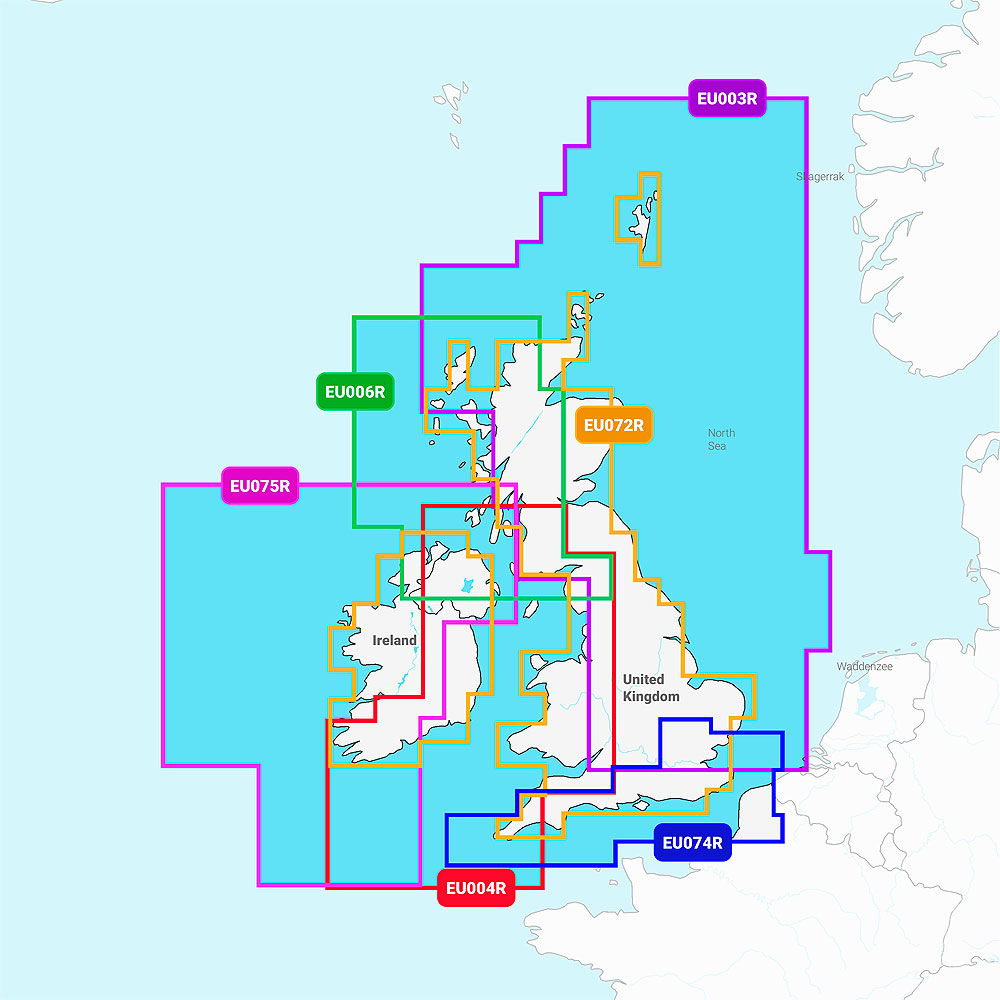 Navionics Platinum+ sjøkart Great Britain EU003R forfra
