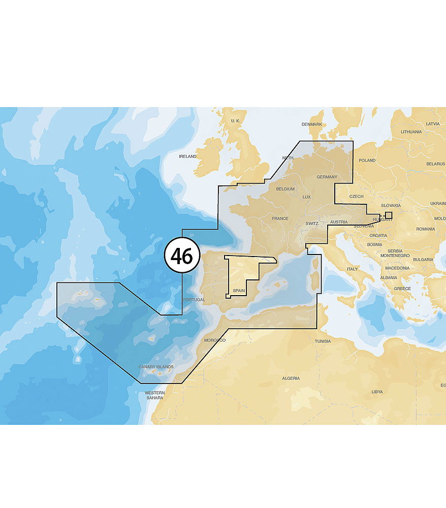 Navionics Gold XL9 46XG SD-kort Holland, Frankrike, Spania og EU innland for navigasjon