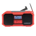 Nødradio DAB+ med sveiv og solcelle, lommelykt og powerbank - Albrecht forfra
