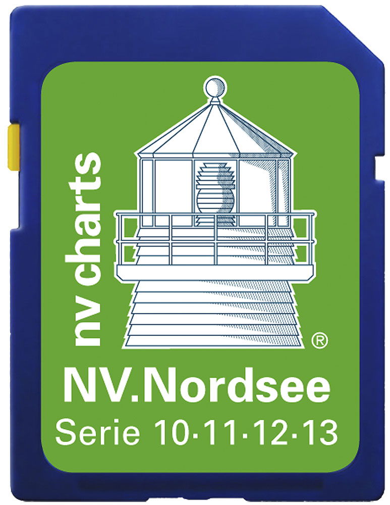 NV elektroniske sjøkart Nordsjøen SD/microSD serie 10-13 forfra