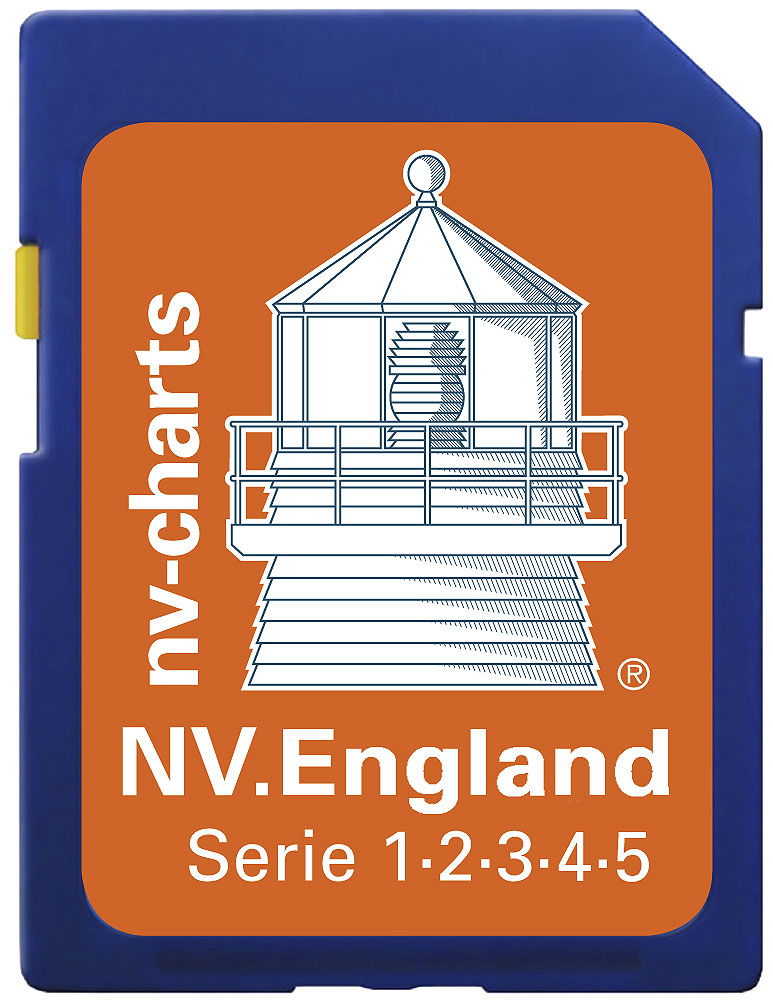 NV England elektronisk sjøkart SD/micro SD-kort fra NV-Verlag