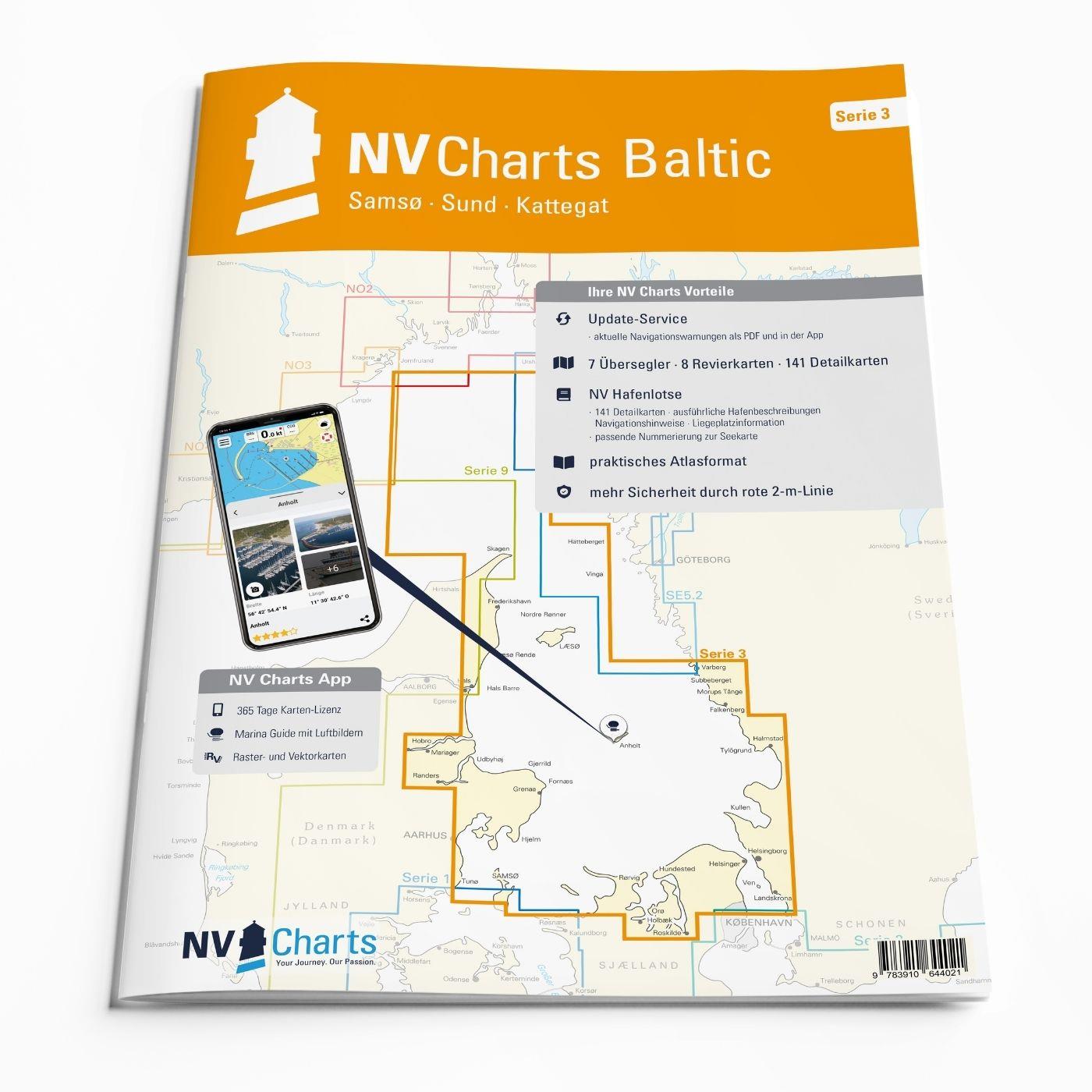NV Samsø Sund Kattegat sjøkart bakside