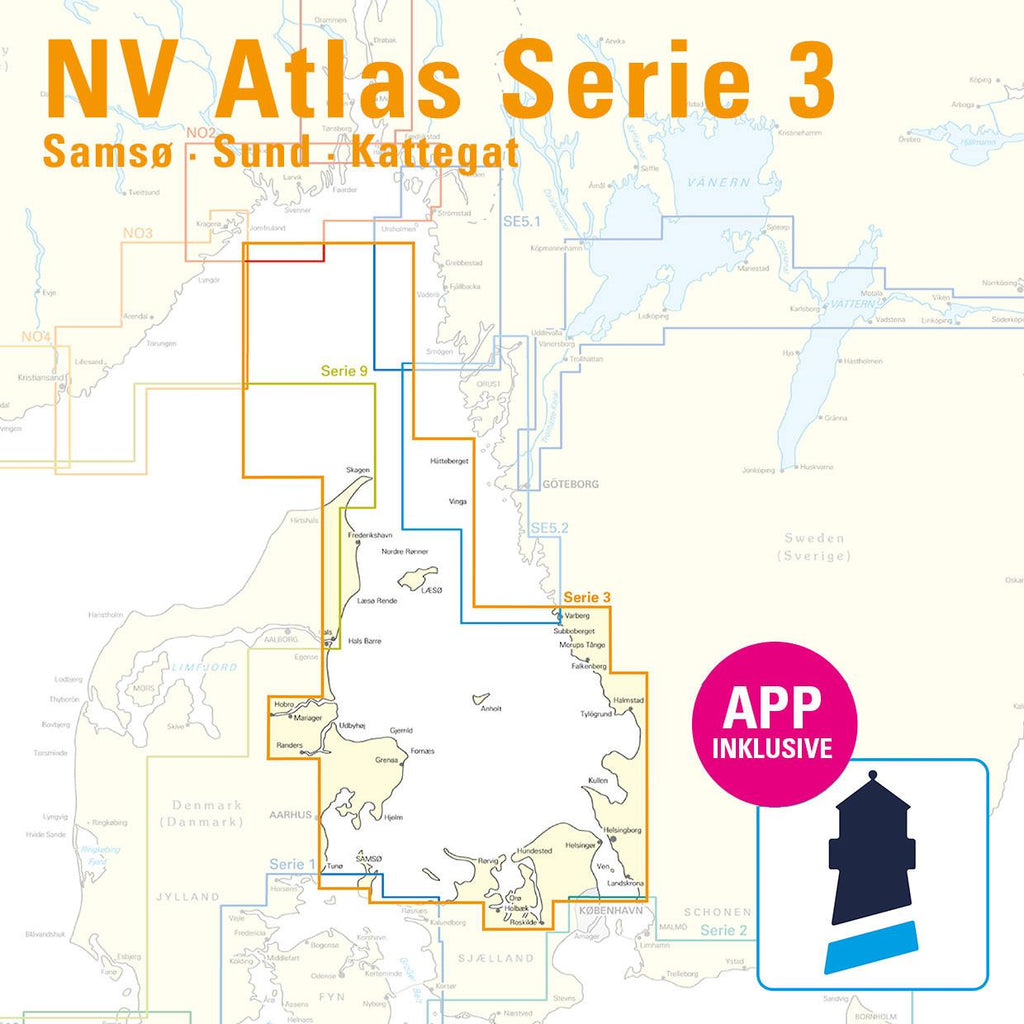 Detalj av NV Samsø Sund Kattegat sjøkart