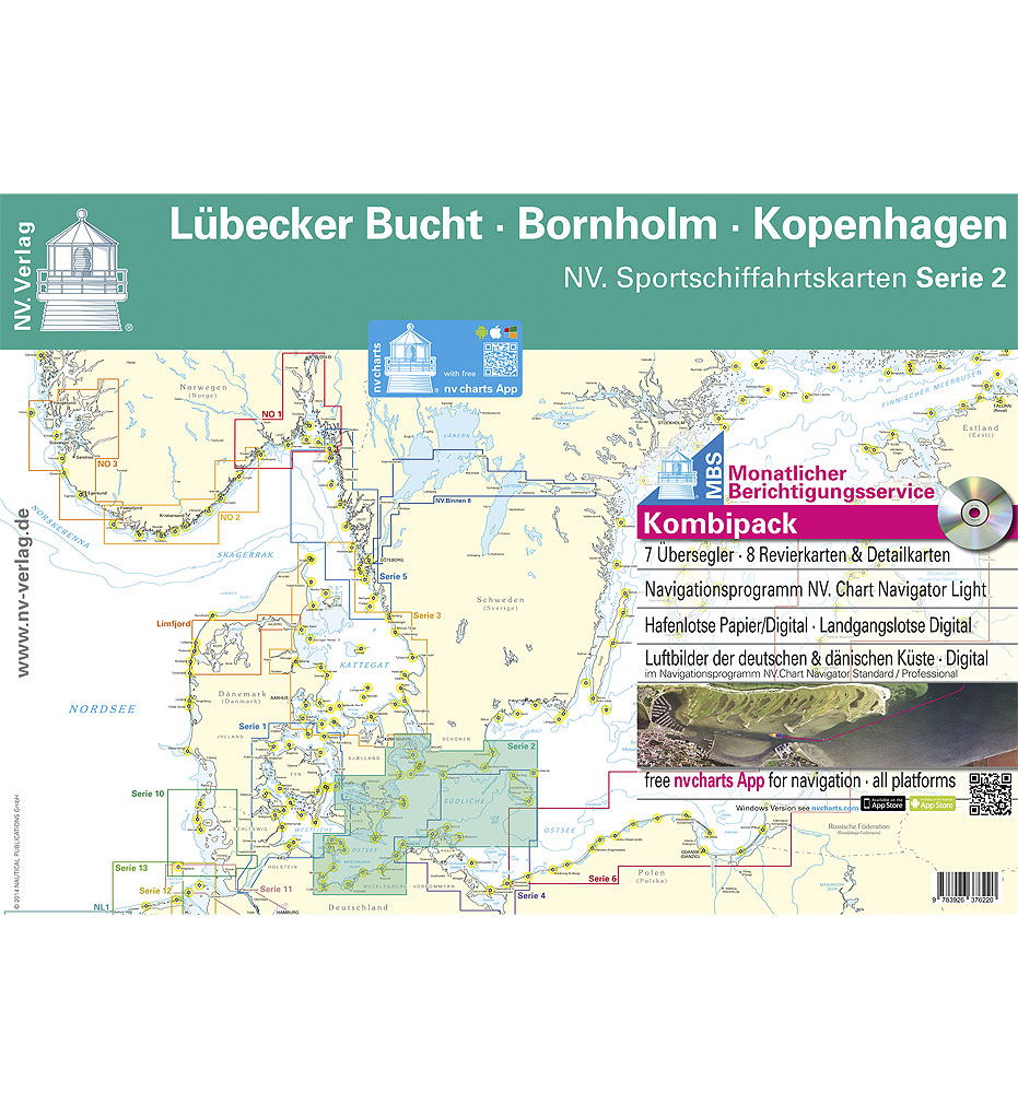 NV sjøkart serie 2 Lübecker Bucht Bornholm København forside