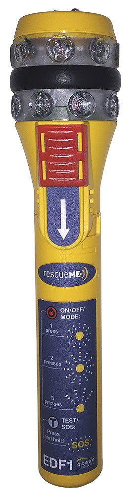 Ocean Signal rescueME EDF1 elektronisk nødbluss forfra