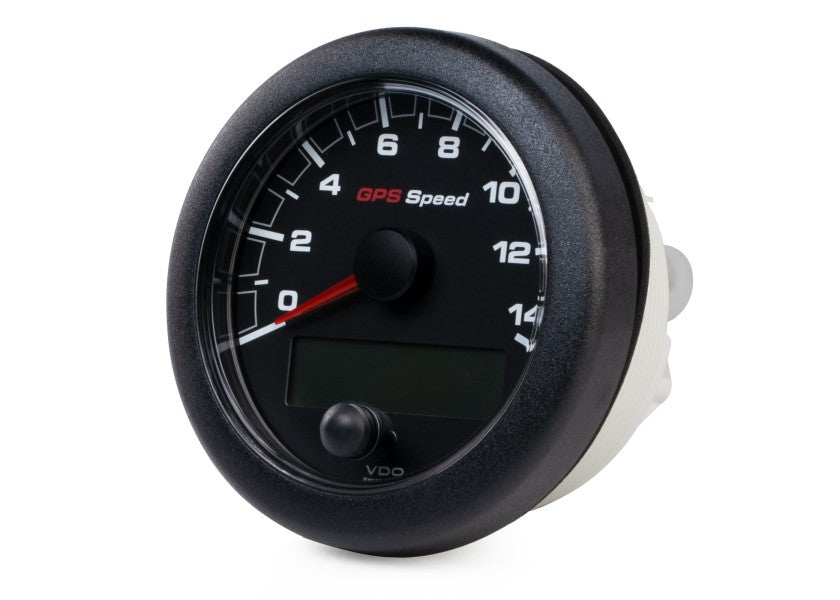 Montert Oceanlink GPS speedometer 0-14 knop 85 mm svart NMEA 2000 - VDO i båt