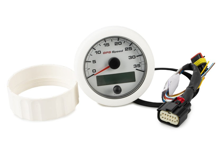 Oceanlink GPS-speedometer 0-35 kn 85 mm hvit NMEA 2000 montert