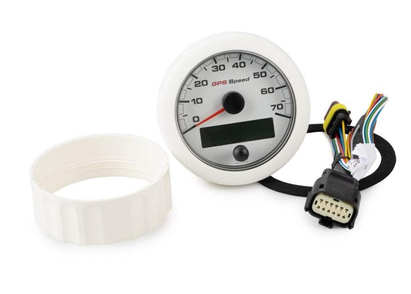 Detalj av Oceanlink GPS-speedometer 0-70 kn 85 mm hvit NMEA 2000