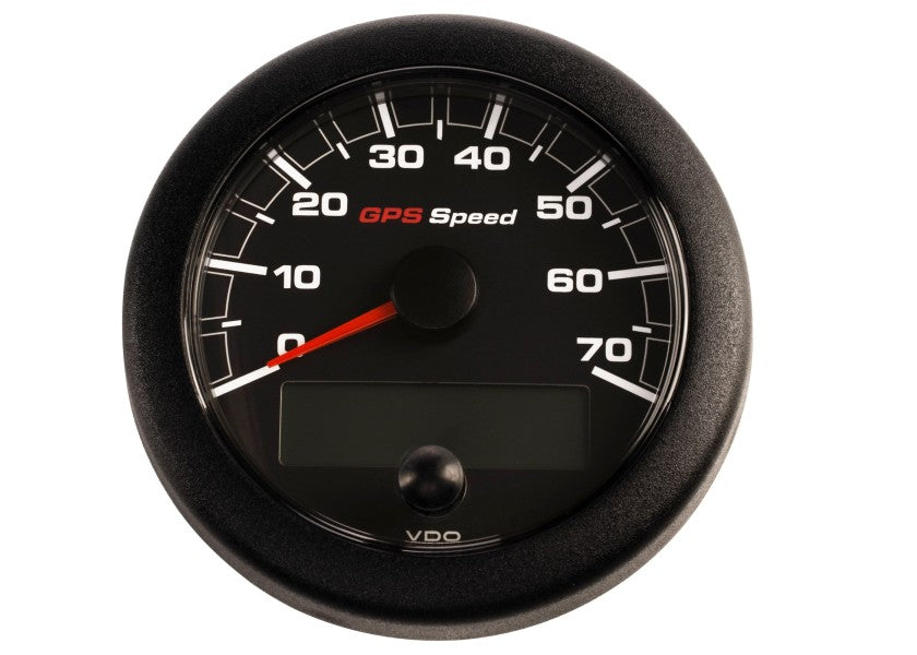 Oceanlink GPS-speedometer 0-70 kn 85 mm svart NMEA 2000 forfra