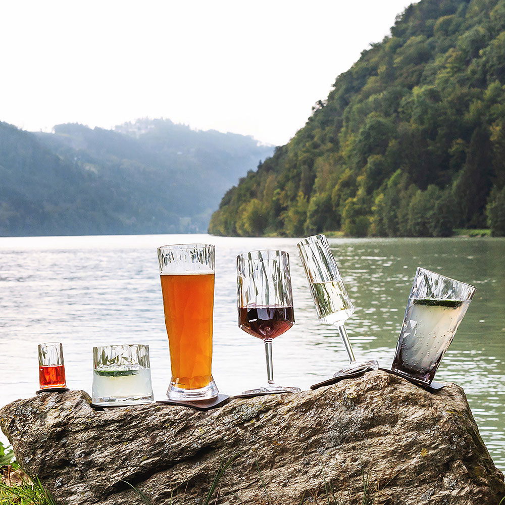 Nærbilde av Ølglass med magnet 500 ml 2-pack og undersettere