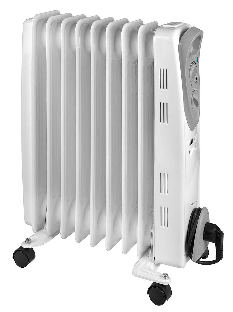 Oljefylt radiator 2000 W 3 trinn med termostat forfra