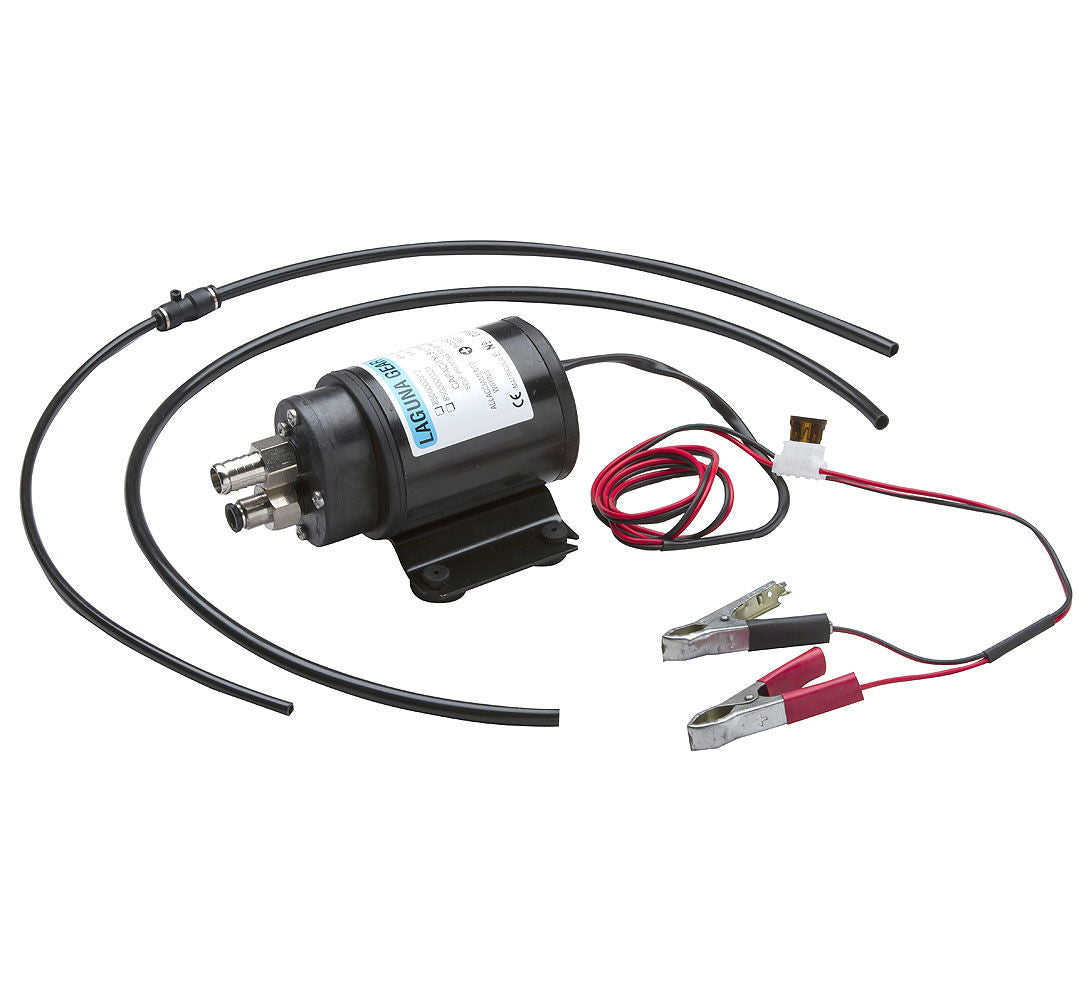 Oljeskiftpumpe 12V 6A PTFE-hus med slanger 6/8 mm forfra