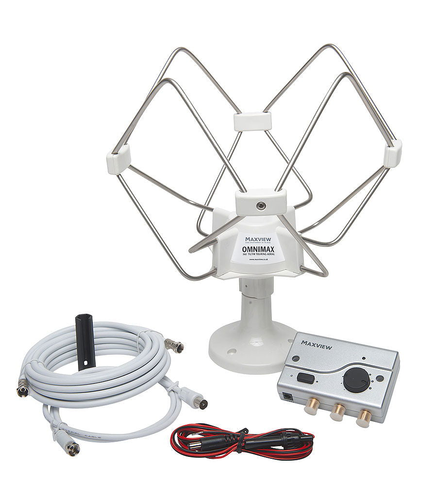 Omnimax TV- og FM-antenne med 21 dB forsterker forfra