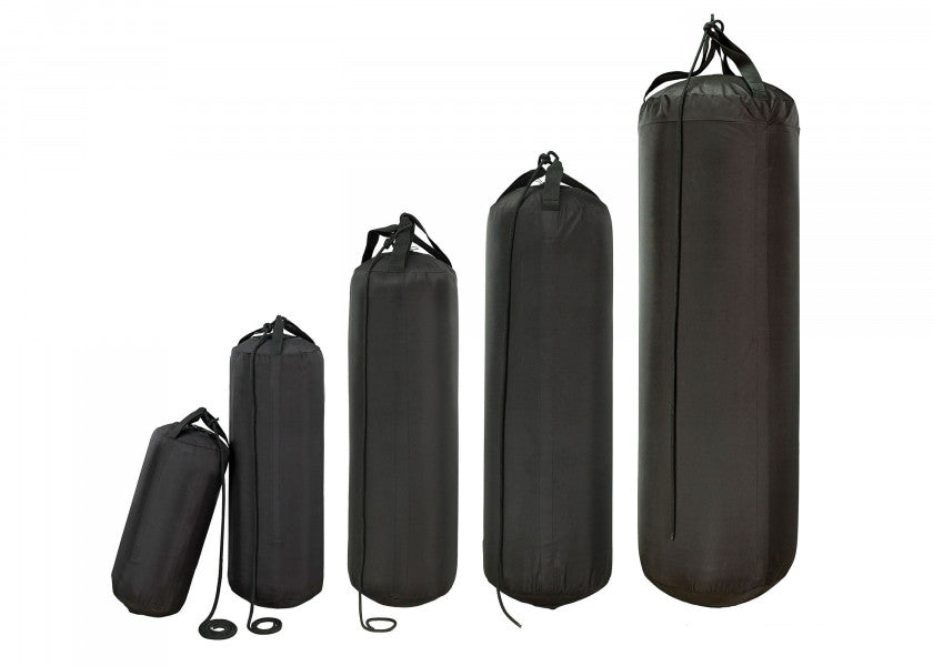 Oppblåsbar fender svart polyester/PVC bakside SEATEC