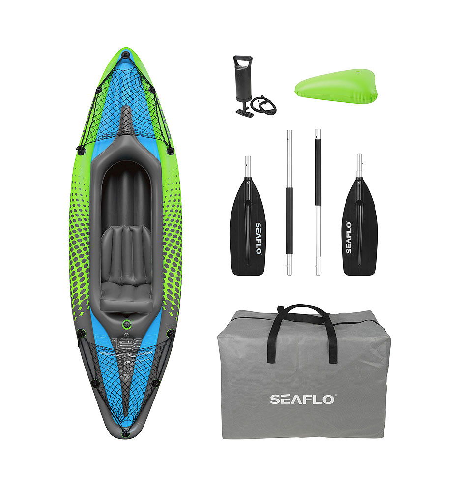 Oppblåsbar kajakk sett 275 cm 100 kg - Compass bakside