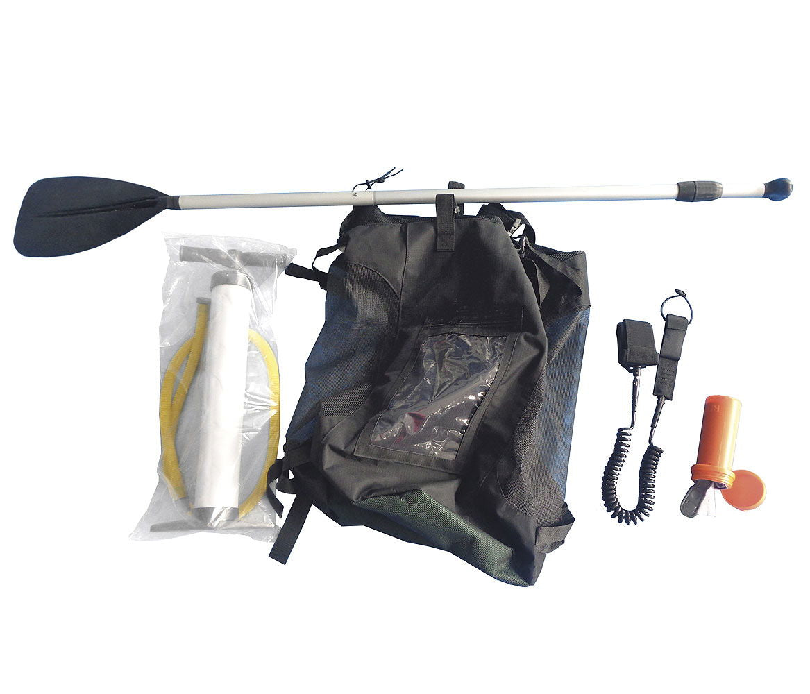 Nærbilde av finner på Oppblåsbart SUP board sett med bag, padleåre og pumpe 305x81 cm - Compass
