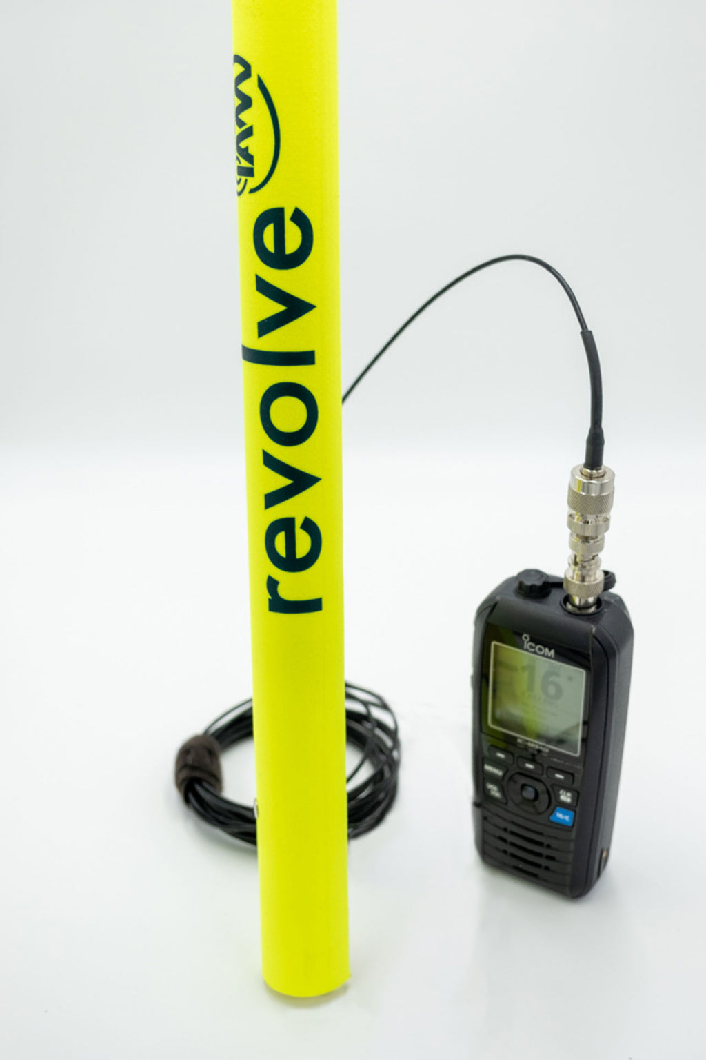 Oppruллbar VHF nødantenne 156-162 MHz AIS 2,5 m IPX7 bakside