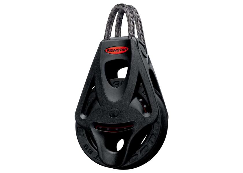 Orbit enkelblokk med looptop 10 mm kulelager Ronstan forfra