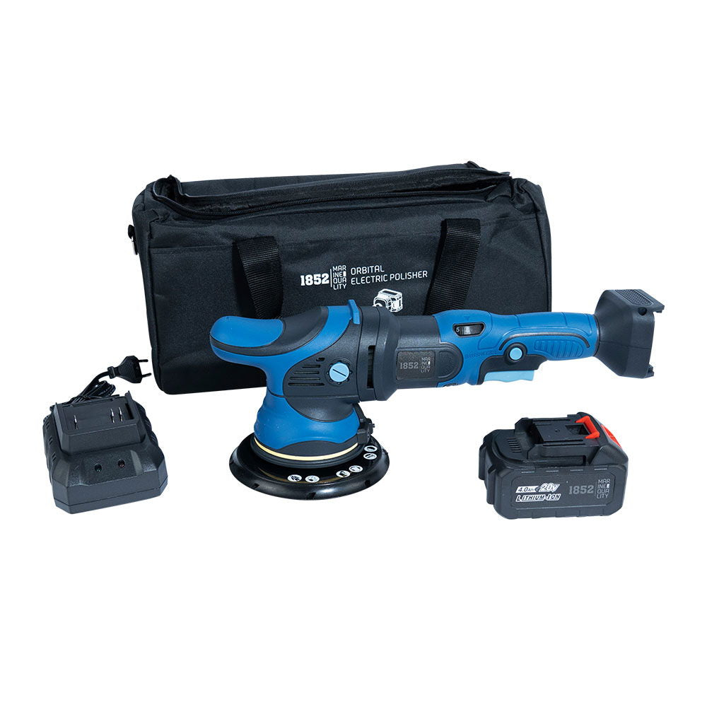 Orbital polermaskin trådløs 150 mm 20V 4Ah 2 kg bakside