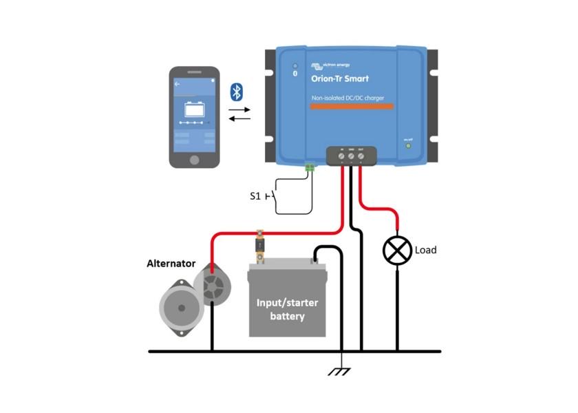 Orion-Tr Smart batteri-til-batteri-lader 12V til 12V 30A Bluetooth detalj
