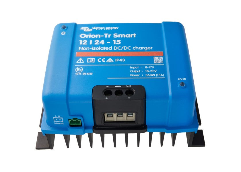Orion-Tr Smart batteri-til-batteri-lader 12V til 24V 15A Bluetooth montert