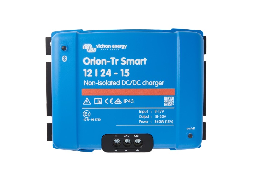 Orion-Tr Smart batteri-til-batteri-lader 12V til 24V 15A Bluetooth side