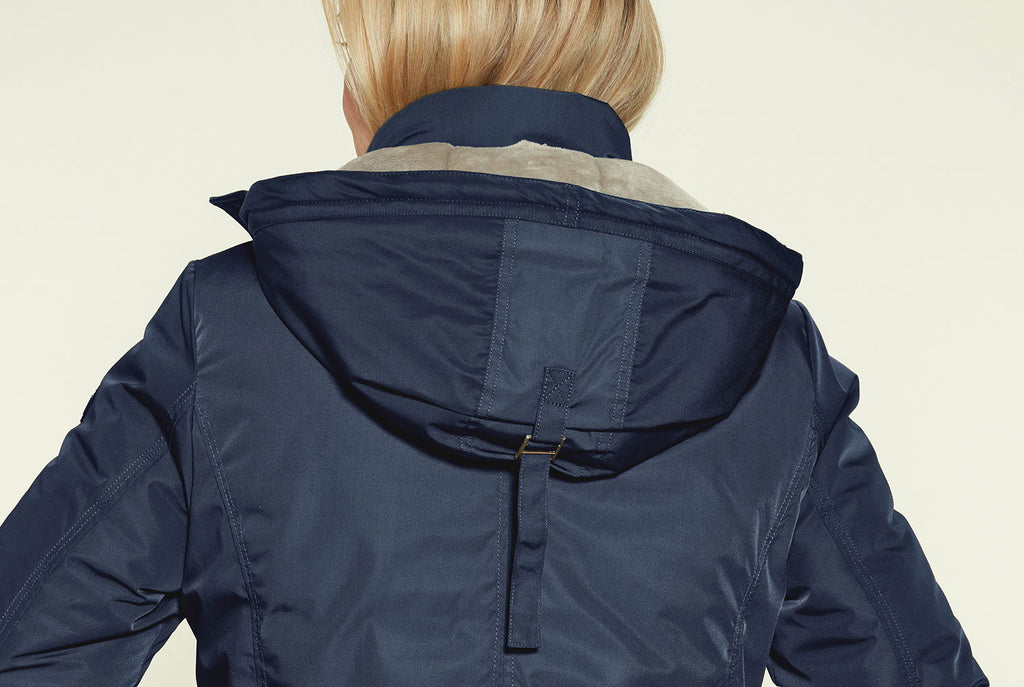 Outdoor-parka dame med pustende materialer lomme detalj