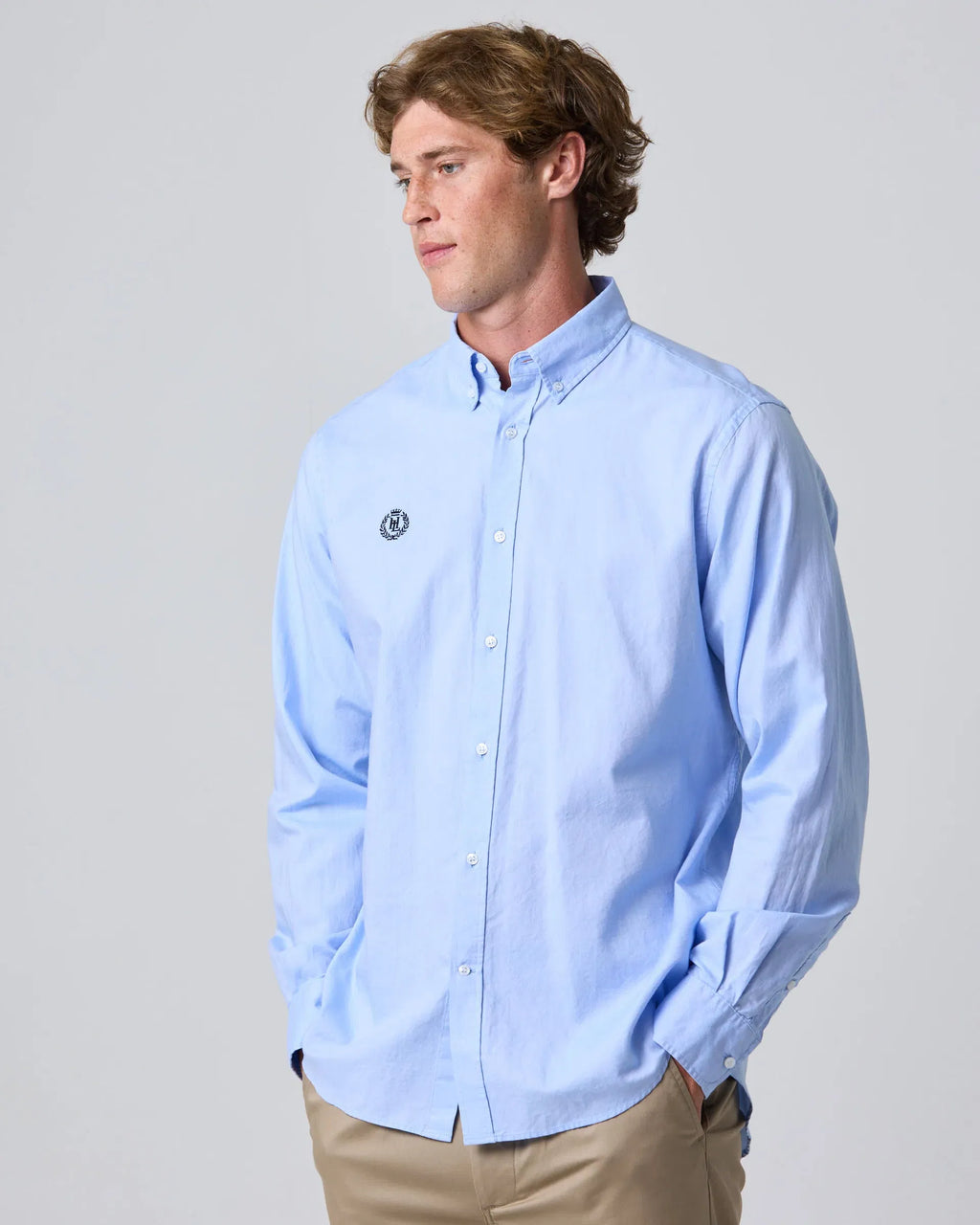Oxford 2.0 skjorte 100 % bomull button-down detalj av krage