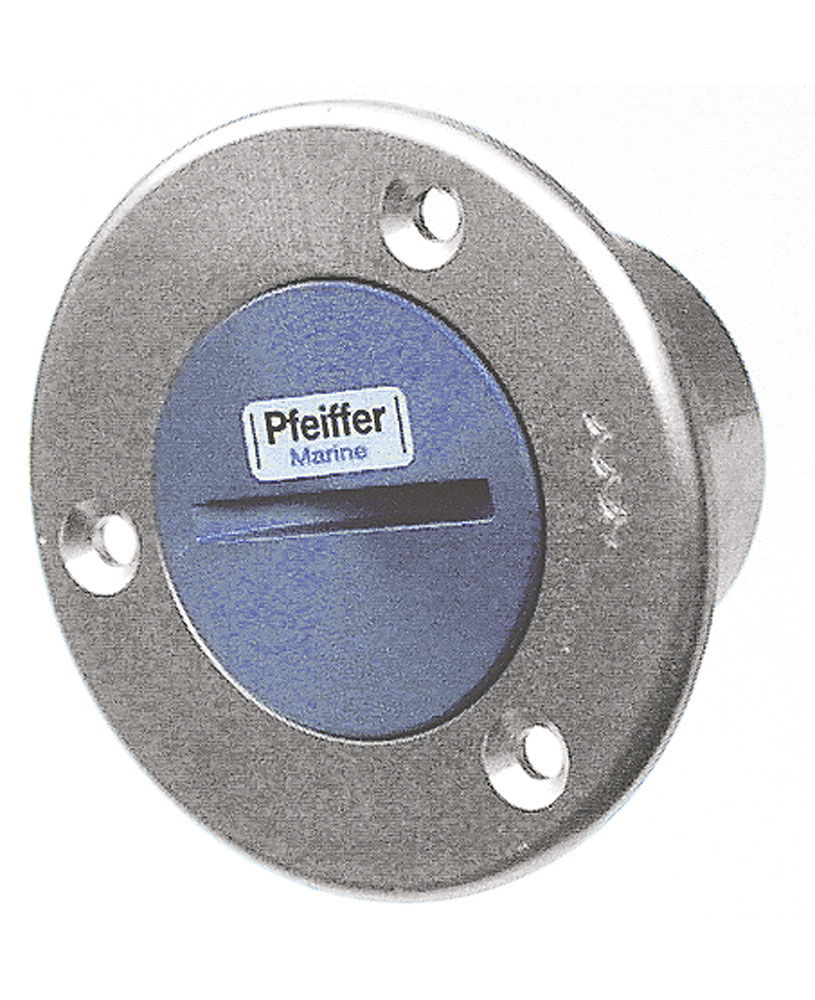 Påfyllingsstuss vann aluminium sølv eloksert 1 1/4" forfra