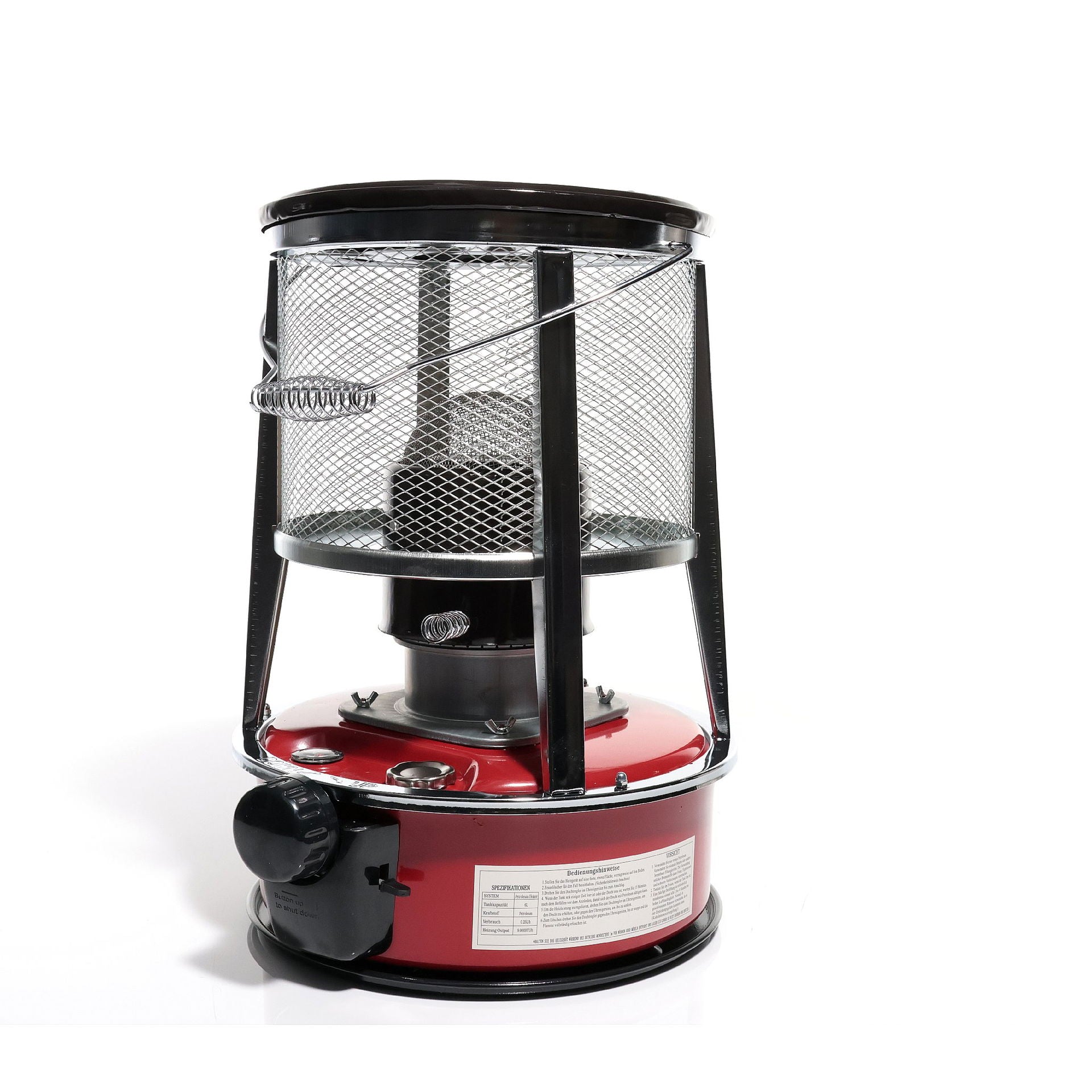 Parafinovn med automatisk slukking 5,2 liter 17 timer bakside