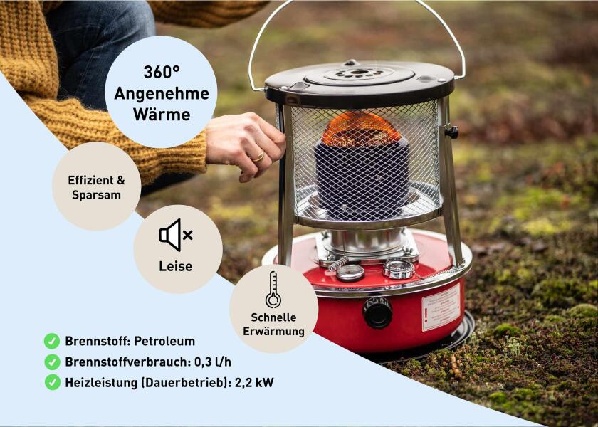 Parafinvarmer rustfritt stål 2,2 kW 5 l tank høydejusterbar oppbevaring
