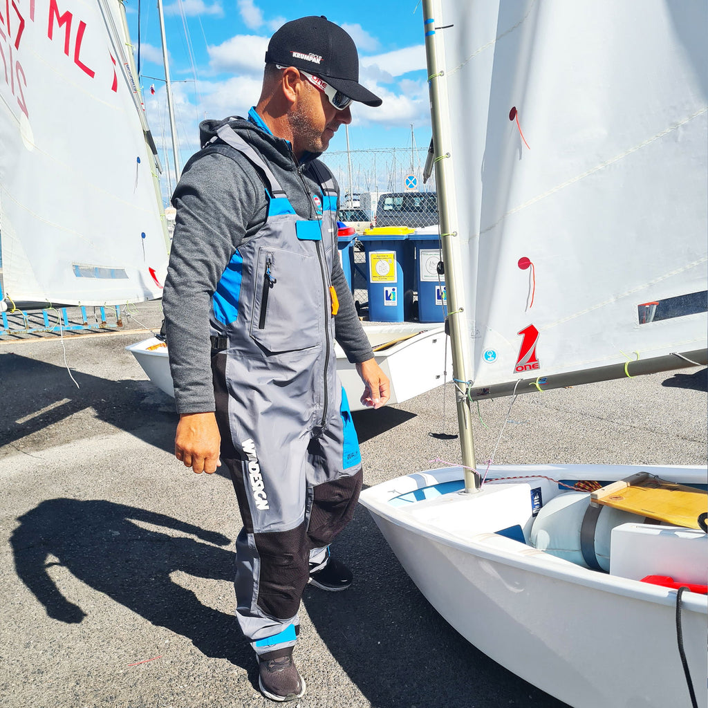 Sømmer og forsterkninger på Performance seilerbukse med seler 3-lags 20 000 mm