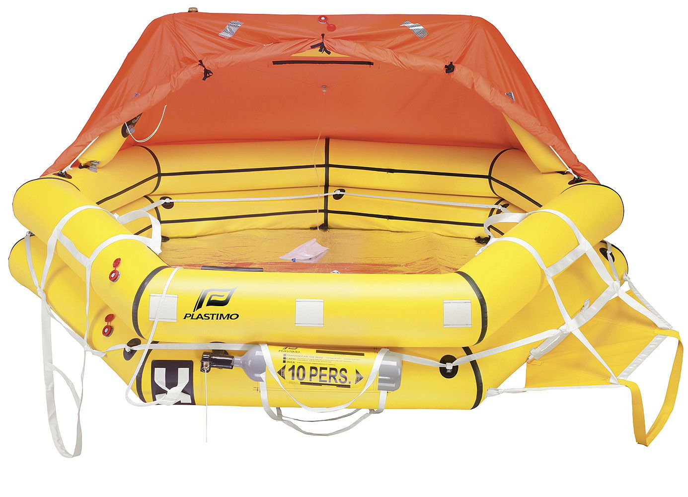 Plastimo Transocean ISO 9650-1 redningsflåte 4 personer forfra
