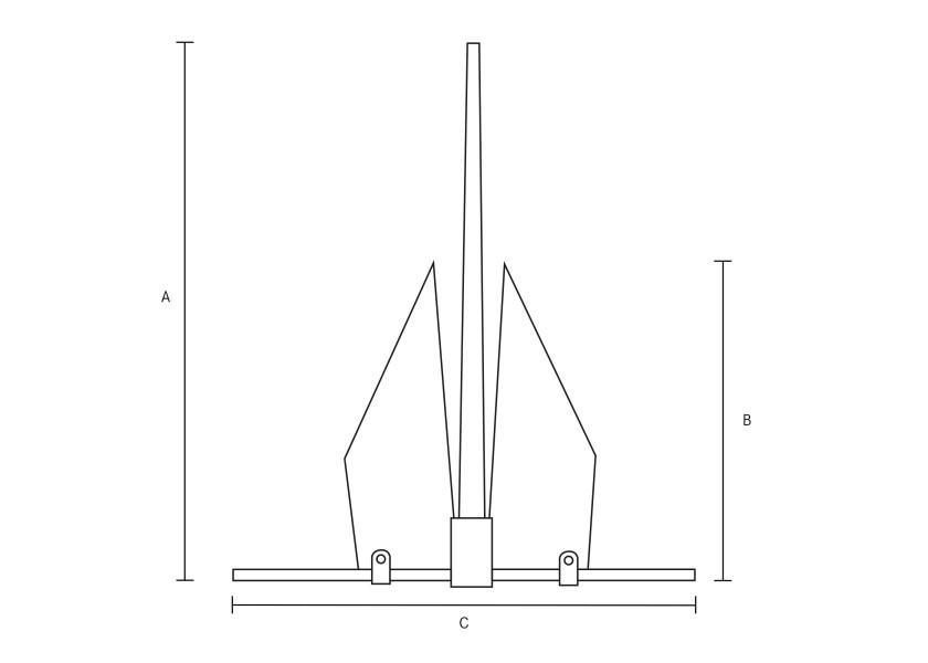 Plateanker aluminium for båter opptil 8 m - Fortress