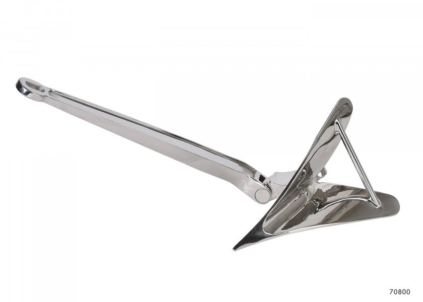 Detalj av ploganker rustfritt stål industripolert for båter opptil 7,5 m