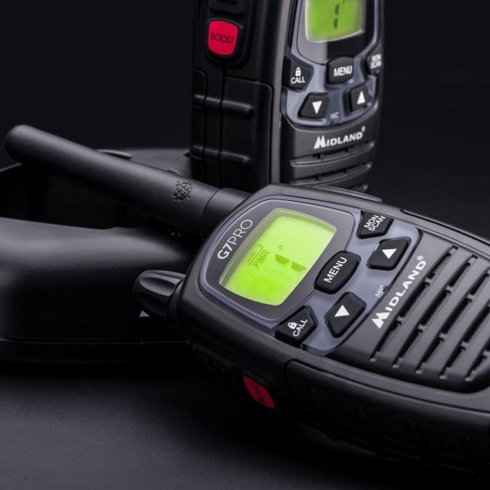 PMR446 radio 2-paks koffert G7 Pro montert med headset