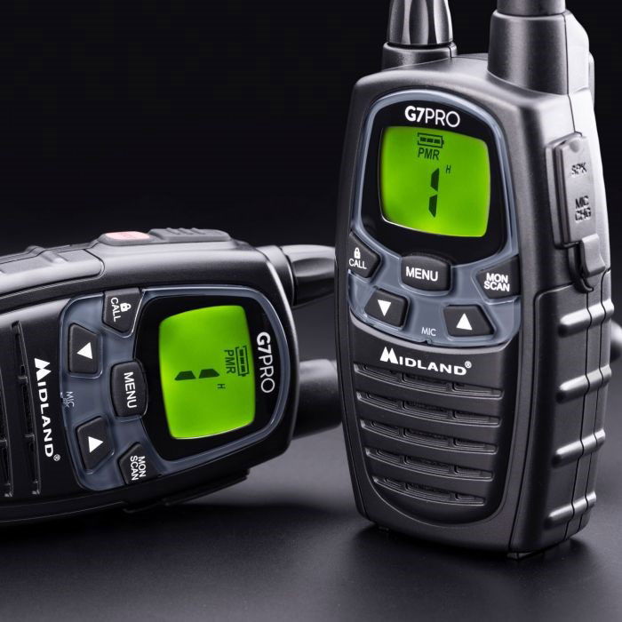 PMR446 radio 2-paks koffert G7 Pro nærbilde av knapper
