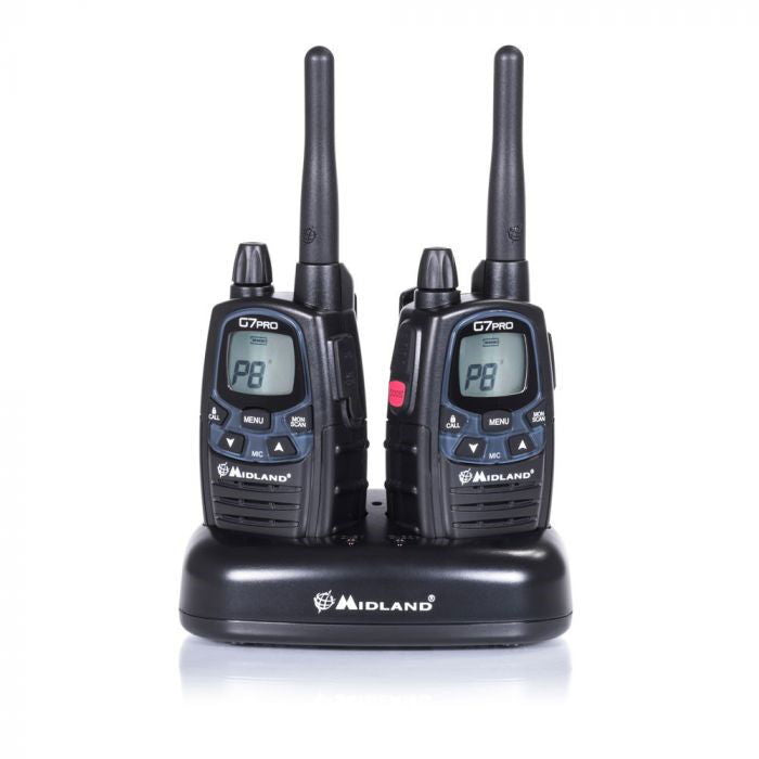 Detalj av PMR446 radio 4-paks koffert G7 Pro