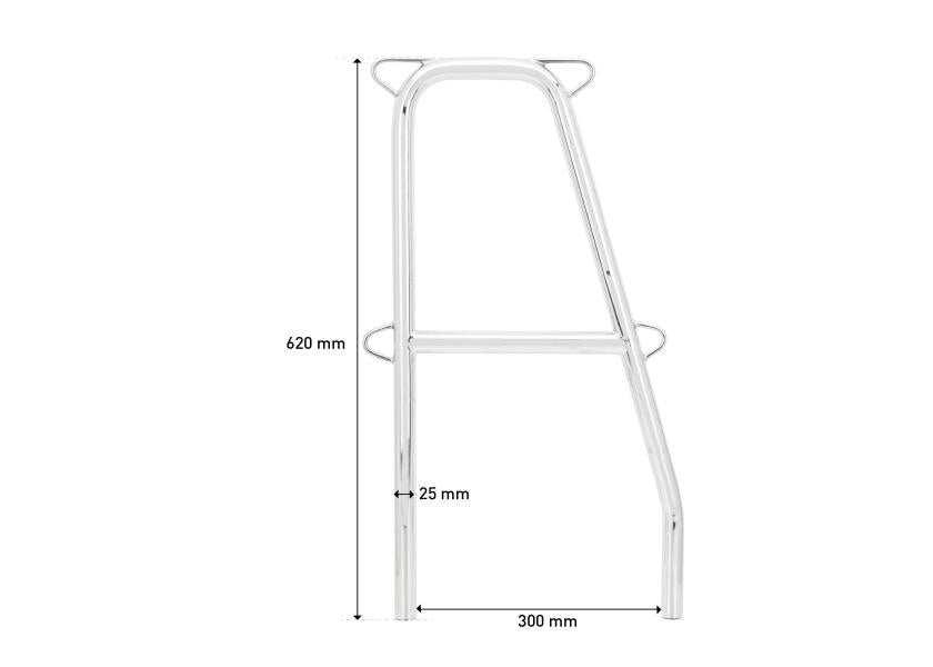 Portåpningsstøtte rustfritt stål AISI 316 25 mm utsnitt