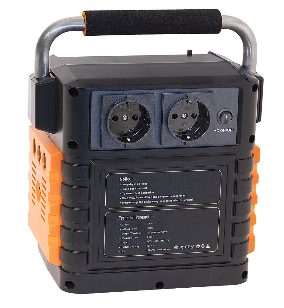 Portabel kraftstasjon 500 W 529 Wh litium-ion 4,5 kg nærbilde
