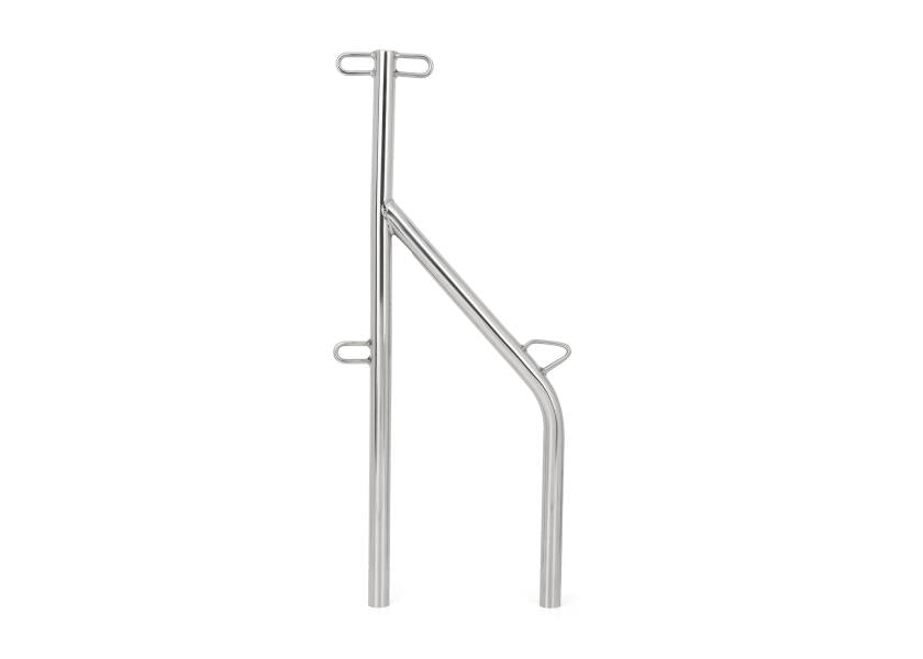 Portstøtte rustfritt stål AISI 316 Ø25 mm 612 mm bakside