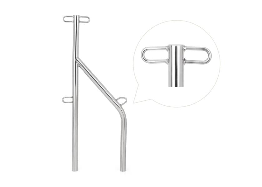 Portstøtte rustfritt stål AISI 316 Ø25 mm 642 mm for Jeanneau Sun Odyssey forfra