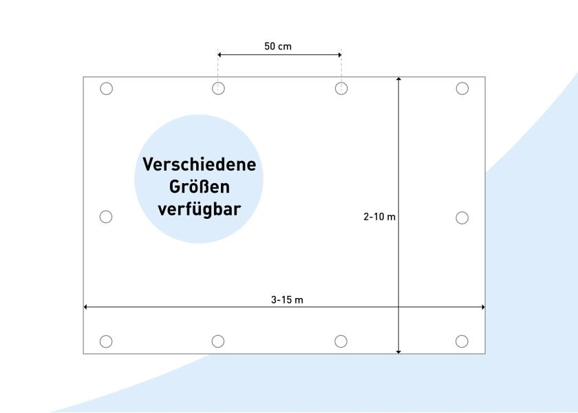 Presenning 250 g/m² polyetylen UV-bestandig vanntett helhet