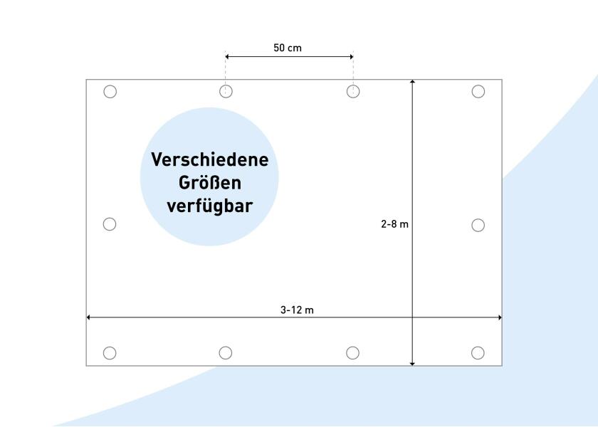 Presenning polyetylen 3 x 2 m 180 g/m² UV-bestandig hvit montert på båt